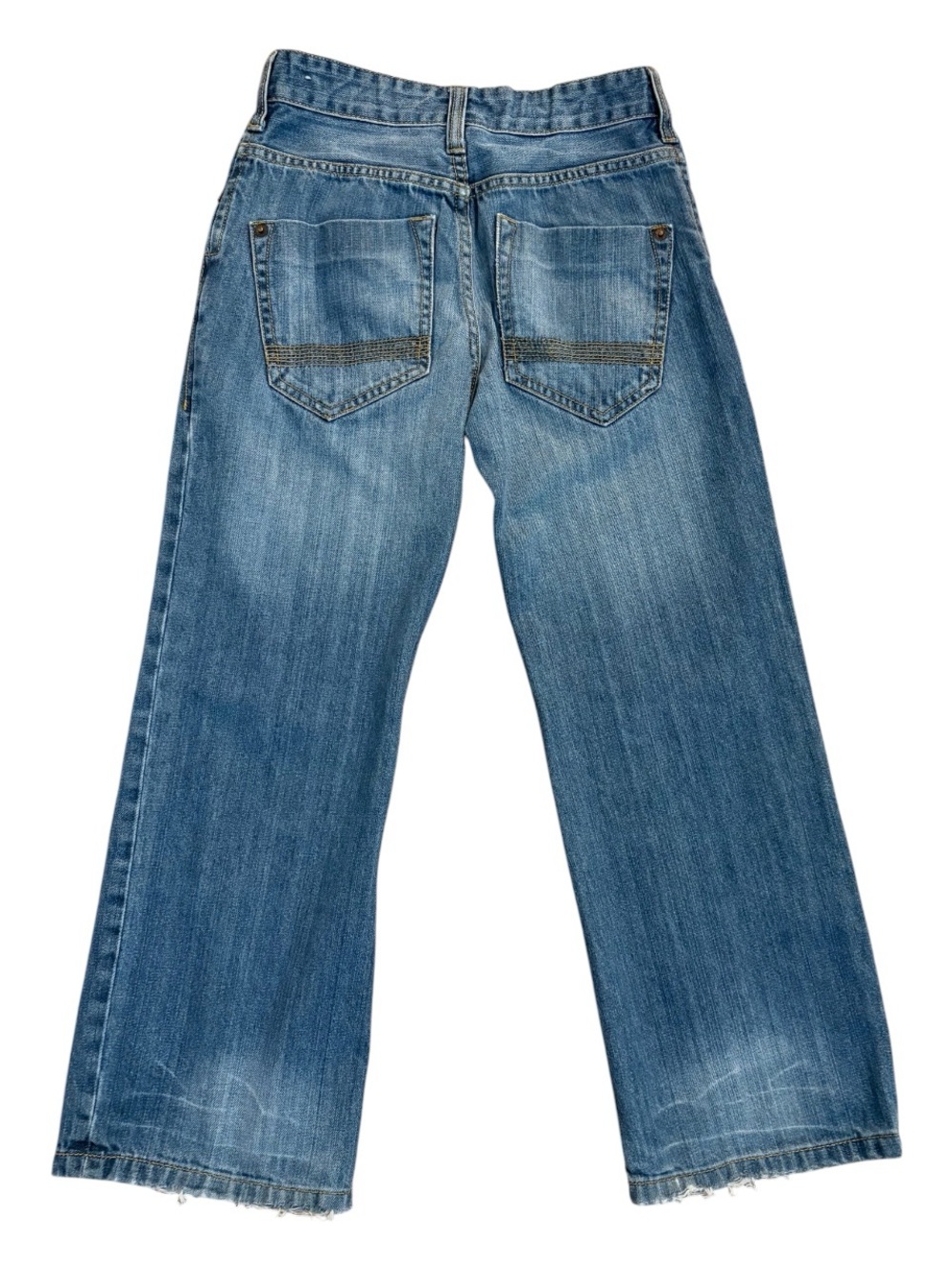 Vintage Y2K Mossimo Distressed Bootcut Jeans Girls 10 Whiskered - Picture 3 of 7